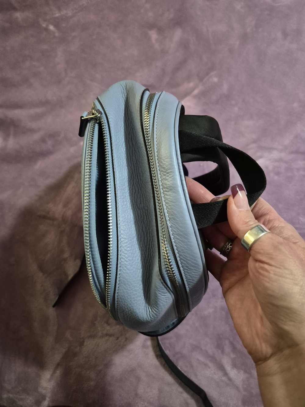 Coach Pebbled Leather Backpack & Wristlet in Light Blue - Picture 3 of 12